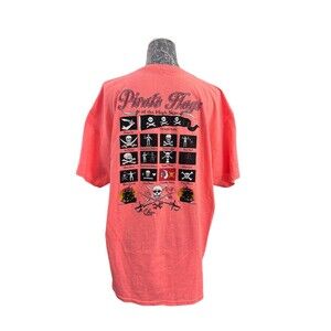 Annapolis Maryland Pirate Flag Neon Orange Short Sleeve Tee 30"L x 23.5"W